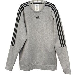 Adidas 3-Stripes Gray Crewneck Sweatshirt | Men’s M